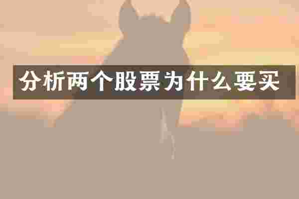 分析两个股票为什么要买