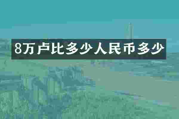 8万卢比多少人民币多少