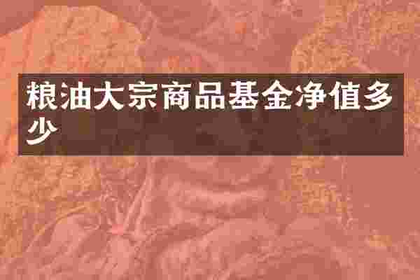 粮油大宗商品基金净值多少