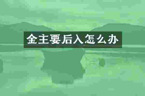 金主要后入怎么办