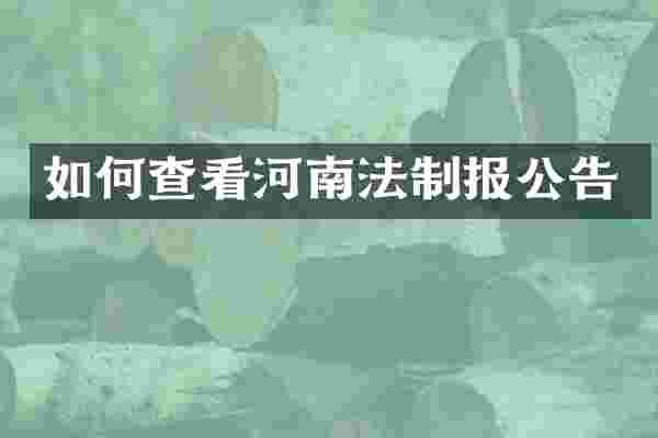 如何查看河南法制报公告
