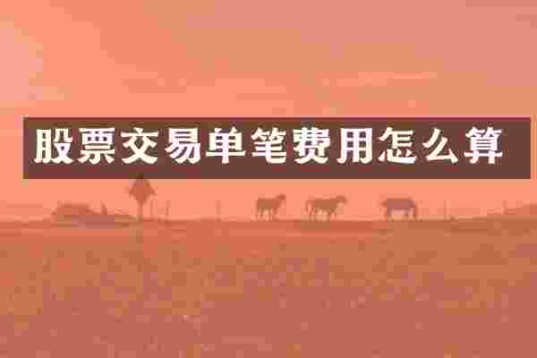 股票交易单笔费用怎么算