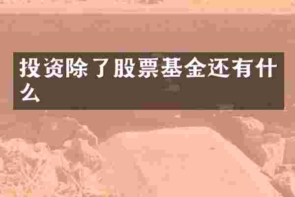 投资除了股票基金还有什么