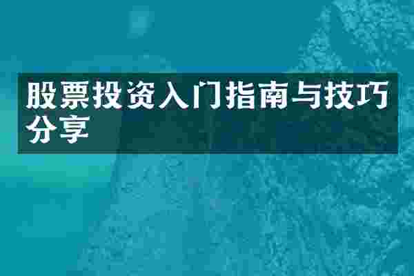 股票投资入门指南与技巧分享