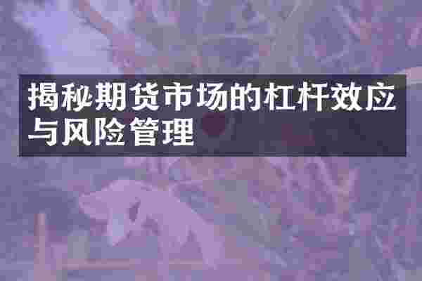 揭秘期货市场的杠杆效应与风险管理