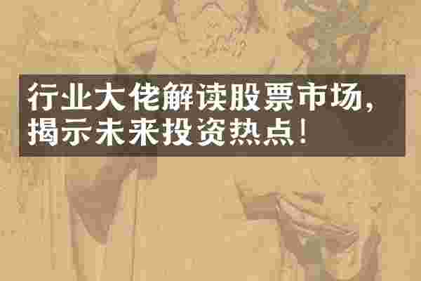 行业大佬解读股票市场，揭示未来投资热点！