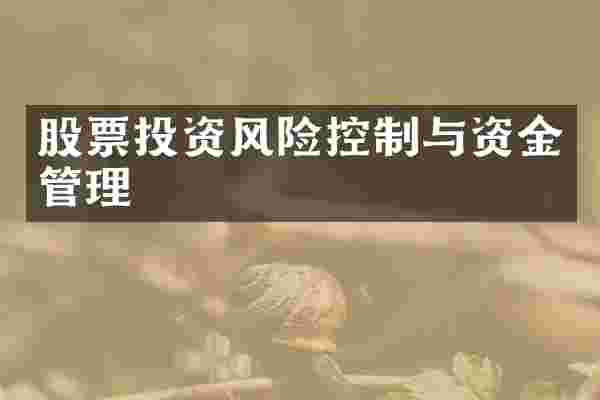 股票投资风险控制与资金管理