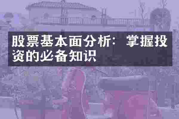 股票基本面分析：掌握投资的必备知识