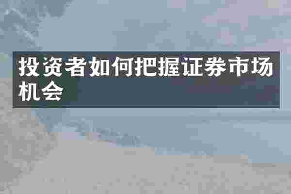 投资者如何把握证券市场机会
