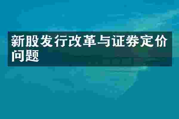 新股发行改革与证券定价问题