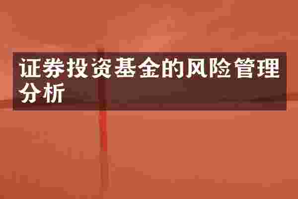 证券投资基金的风险管理分析