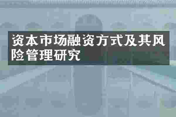 资本市场融资方式及其风险管理研究