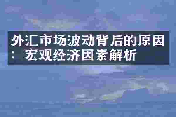 外汇市场波动背后的原因：宏观经济因素解析