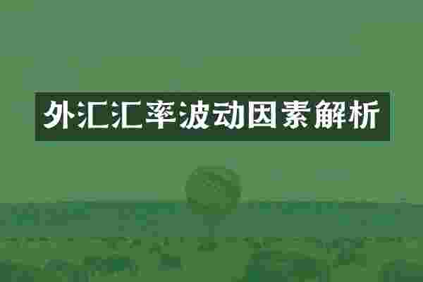 外汇汇率波动因素解析