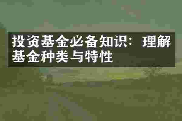 投资基金必备知识：理解基金种类与特性