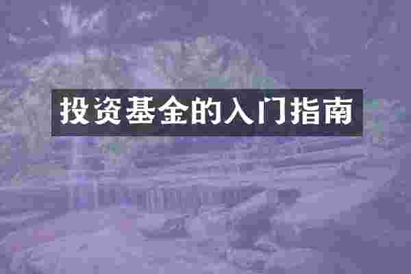 投资基金的入门指南