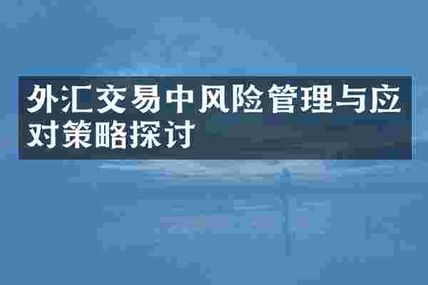外汇交易中风险管理与应对策略探讨