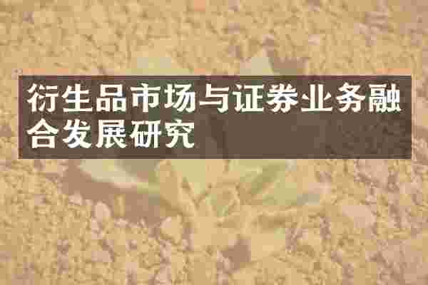 衍生品市场与证券业务融合发展研究