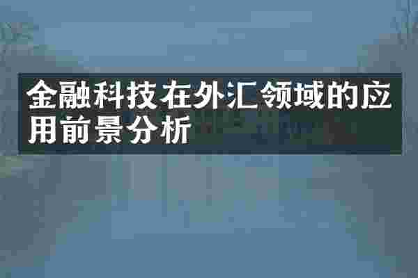 金融科技在外汇领域的应用前景分析