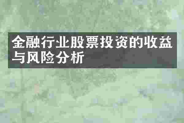 金融行业股票投资的收益与风险分析