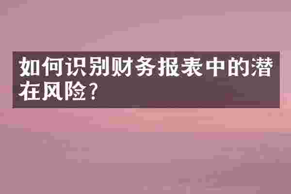 如何识别财务报表中的潜在风险？