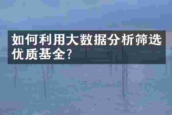 如何利用大数据分析筛选优质基金？
