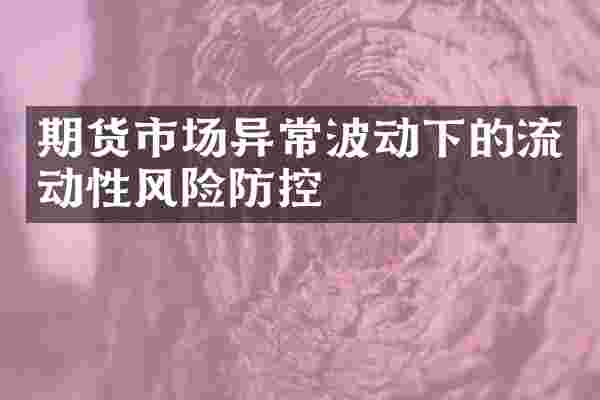 期货市场异常波动下的流动性风险防控