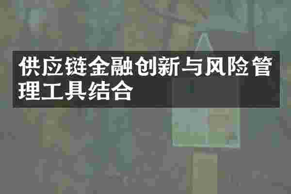 供应链金融创新与风险管理工具结合
