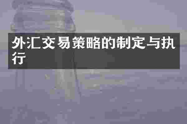 外汇交易策略的制定与执行