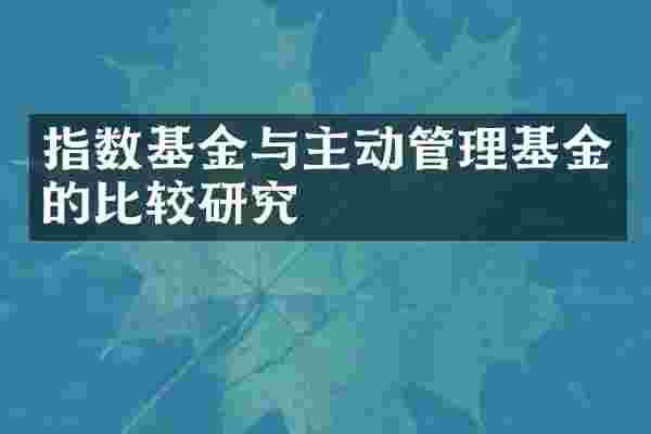 指数基金与主动管理基金的比较研究