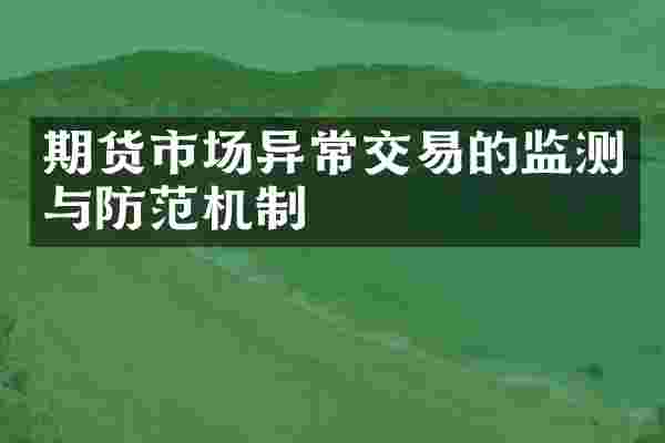 期货市场异常交易的监测与防范机制