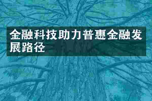 金融科技助力普惠金融发展路径