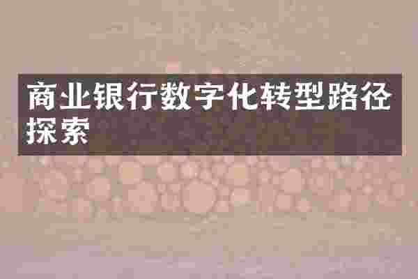 商业银行数字化转型路径探索