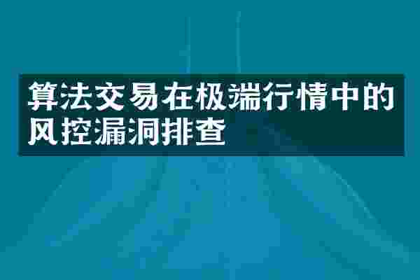 算法交易在极端行情中的风控漏洞排查