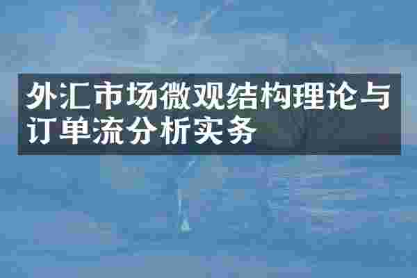 外汇市场微观结构理论与订单流分析实务