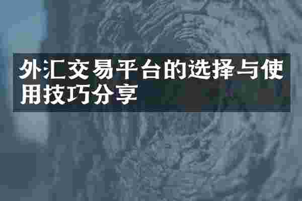外汇交易平台的选择与使用技巧分享